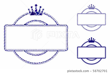 Crown round and rectangle frame Mosaic Icon of Bumpy Elements 58702701