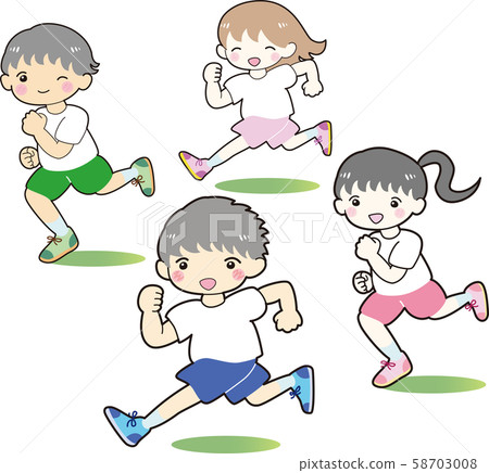 Illustration set of running children Illustration set of running children 58703008