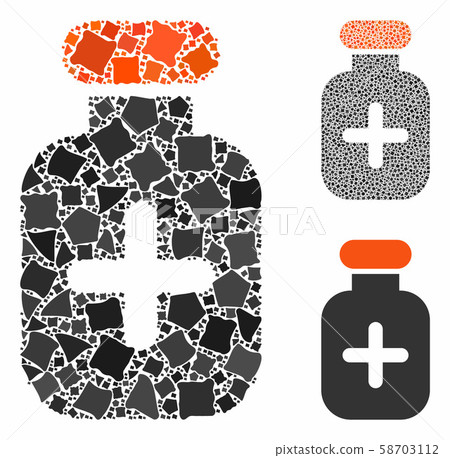Medication vial Mosaic Icon of Trembly Items - Stock Illustration ...