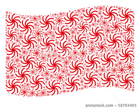 Waving Red Flag Mosaic of Spiral Galaxy Items Waving Red Flag Mosaic of Spiral Galaxy Items 58703405