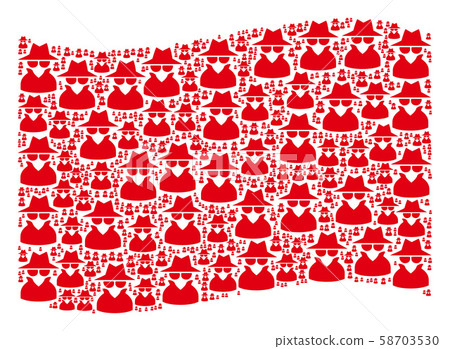 Waving Red Flag Pattern of Spy Items 58703530