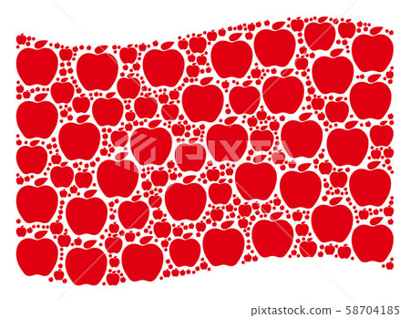 Waving Red Flag Pattern of Apple Items Waving Red Flag Pattern of Apple Items 58704185