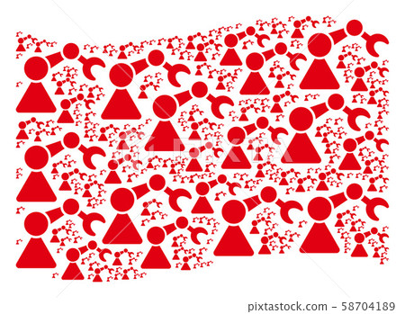 Waving Red Flag Mosaic of Robotics Manipulator Items Waving Red Flag Mosaic of Robotics Manipulator Items 58704189