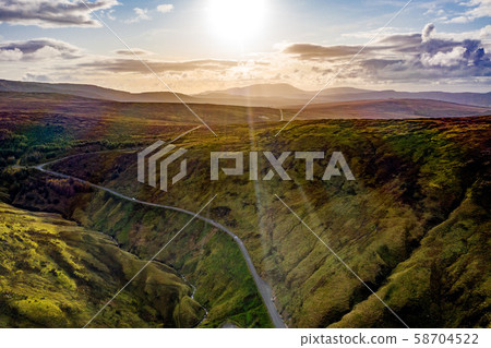 Aerial view from Glengesh Pass by Ardara, Donegal, Ireland 58704522