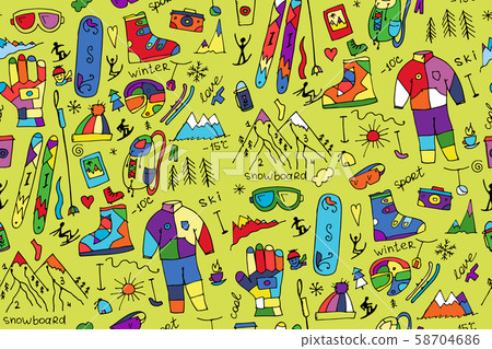 Winter sport, seamless pattern for your design 58704686