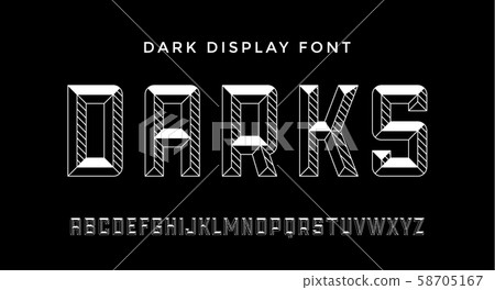 3D Modern Font . Dark modern line alphabet 58705167