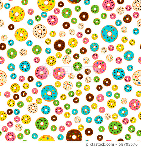 Illustration on theme big colored seamless donut Illustration on theme big colored seamless donut 58705576