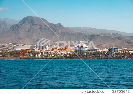 Ocean front hotels at coast view from boat Ocean front hotels at coast view from boat 58705641