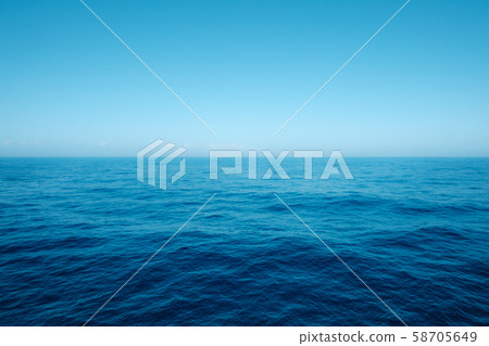 seascape, ocean horizon and blue sky seascape, ocean horizon and blue sky 58705649