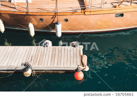 boat pier and sailing boat, parking dock - boat pier and sailing boat, parking dock - 58705661