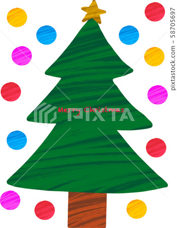 Christmas tree frame with round garland Christmas tree frame with round garland 58705697