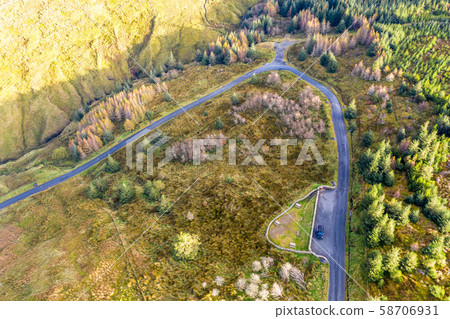 Aerial view from Glengesh Pass by Ardara, Donegal, Ireland 58706931