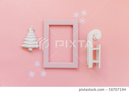 Simply minimal composition winter objects pink Simply minimal composition winter objects pink 58707194