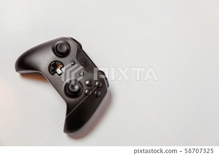 Black joystick on white background Black joystick on white background 58707325