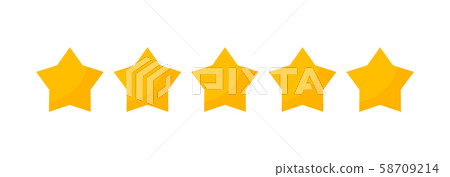 5 star vector review yellow icon. Five stars gold rating isolated 58709214
