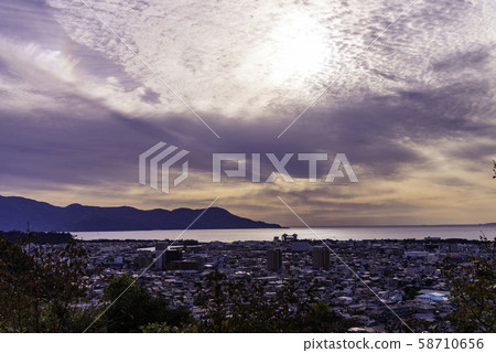 (靜岡縣)沼津市的關之山小林台看到的大崎 (靜岡縣)沼津市的關之山小林台看到的大崎 58710656