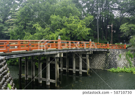 在雨中的高岡城公園 58710730