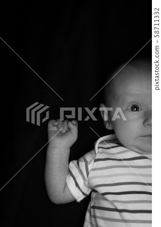 Baby Hayden On Black at Two Months Old Baby Hayden On Black at Two Months Old 58711332