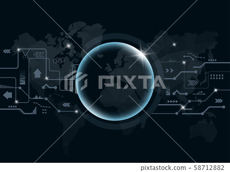 Digital background with modern point global 58712882