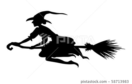 Silhouette Halloween witch 58713983