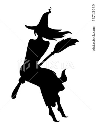 Silhouette Halloween witch Silhouette Halloween witch 58713989