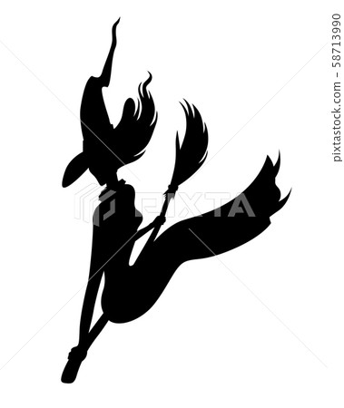 Silhouette Halloween witch Silhouette Halloween witch 58713990