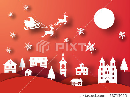 christmas paper cut style christmas paper cut style 58715023