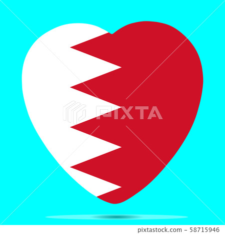 Bahrain Flag in Heart Shape Vector 3D 58715946