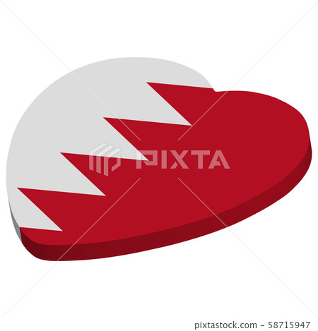 Bahrain Flag in Heart Shape Vector 3D Bahrain Flag in Heart Shape Vector 3D 58715947