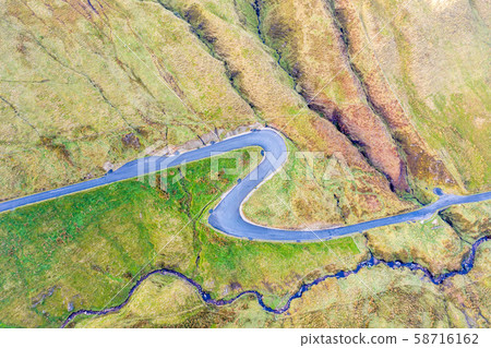 Aerial view from Glengesh Pass by Ardara, Donegal, Ireland 58716162