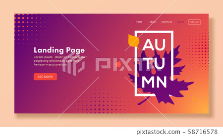 Modern autumn landing page with leaves for web, banner, website template. 58716578