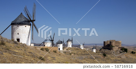 Windmills and castle of Consuegra - Spain 58716918