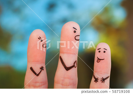 Fingers art of family during quarrel. Concept of Fingers art of family during quarrel. Concept of 58719108