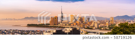 Fukuoka cityscape kyushu sunset panorama Fukuoka cityscape kyushu sunset panorama 58719126