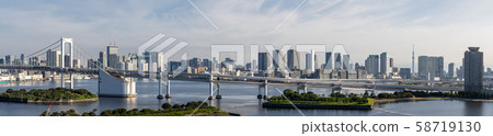 Tokyo Tower Rainbow bridge panorama 58719130