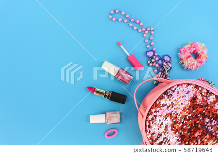 Female backpack with cosmetics and women's 58719643