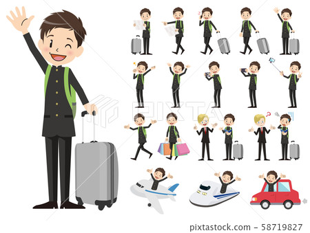 Travel male student set 58719827