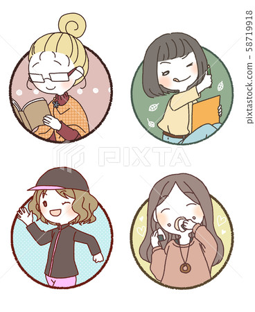 Autumn girl icon 58719918