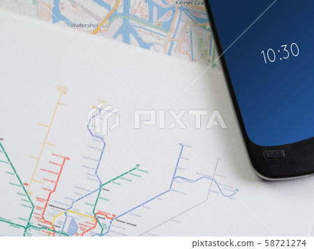 Smartphone on urban transport scheme 58721274