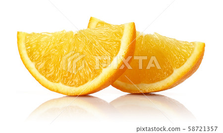 Fresh Orange slices isolated on white Fresh Orange slices isolated on white 58721357