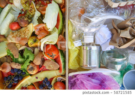 Different trash. Garbage sorting Different trash. Garbage sorting 58721585