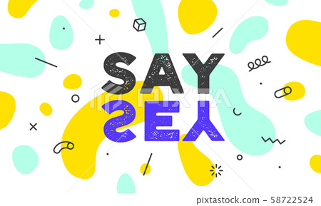 Say Yes. Banner, poster and sticker concept, geometric style Say Yes. Banner, poster and sticker concept, geometric style 58722524