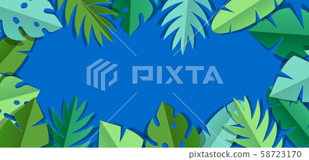 Background with paper palm leaves. Background with paper palm leaves. 58723170
