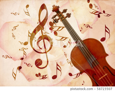 Rose pentals and violin Rose pentals and violin 58723507