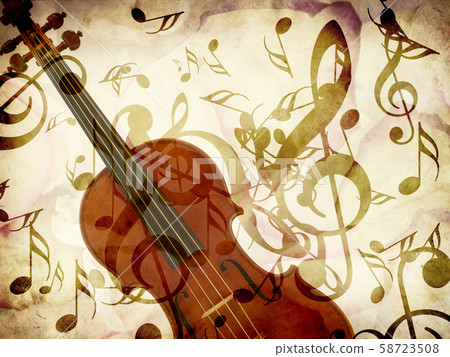 Rose pentals and violin Rose pentals and violin 58723508