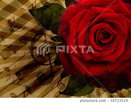 Music rose red background Music rose red background 58723529