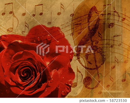 Music rose background Music rose background 58723530