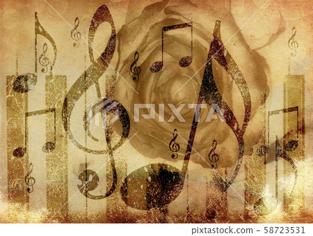 Music rose background 58723531