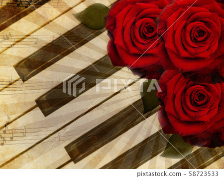 Music background with roses Music background with roses 58723533
