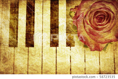 Music background with rose Music background with rose 58723535